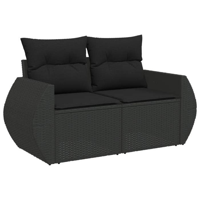 VidaXL Garden Lounge Set with Cushions 6 Pcs, Patio Sofas, Patio Furniture Set, Outdoor Furniture, Black 3221354