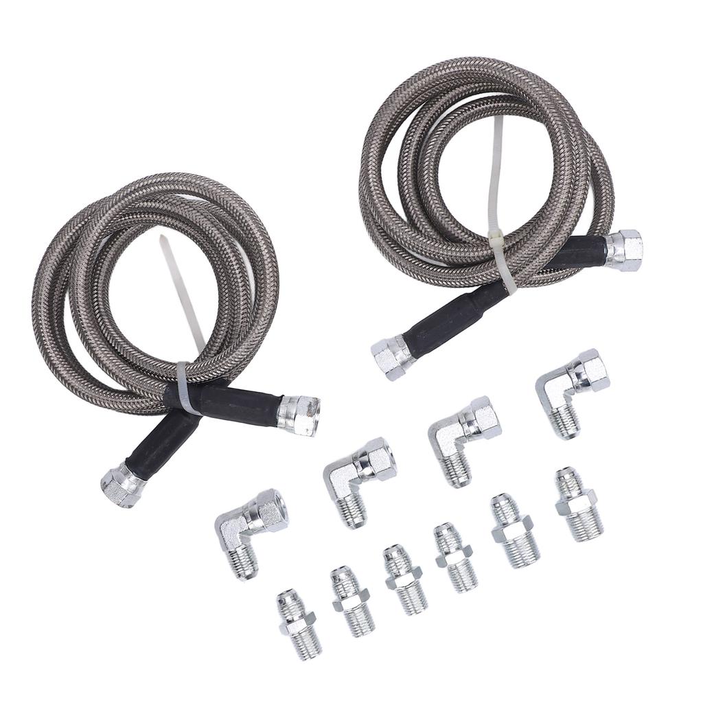 6AN 52in Transmission Fluid Oil Cooler Hose Kit Stainless Steel PTFE Transmission Cooler Lines for Trucks