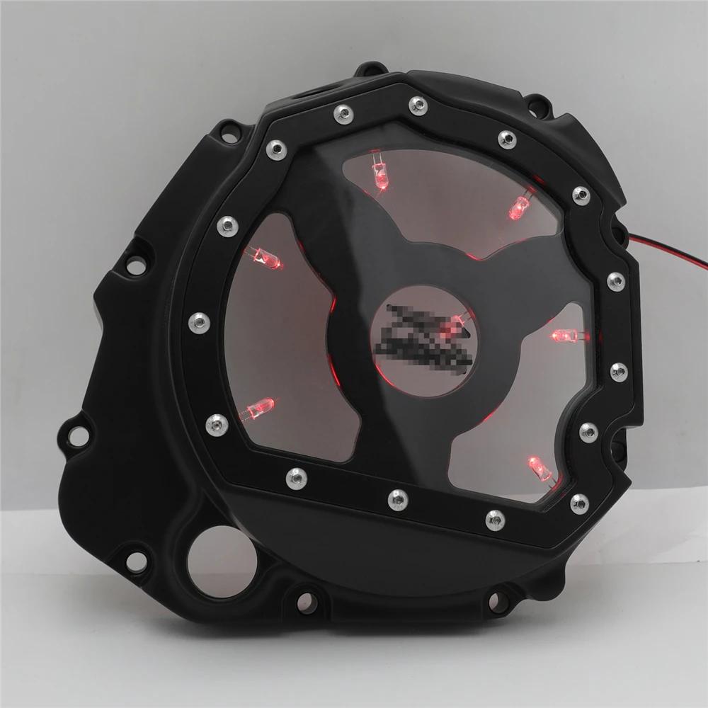 Led See Through Engine Cluctch Cover For Suzuki GSXR 600 1000 GSX-R 750 2001-2008 Aftermarket Motorcycle Parts