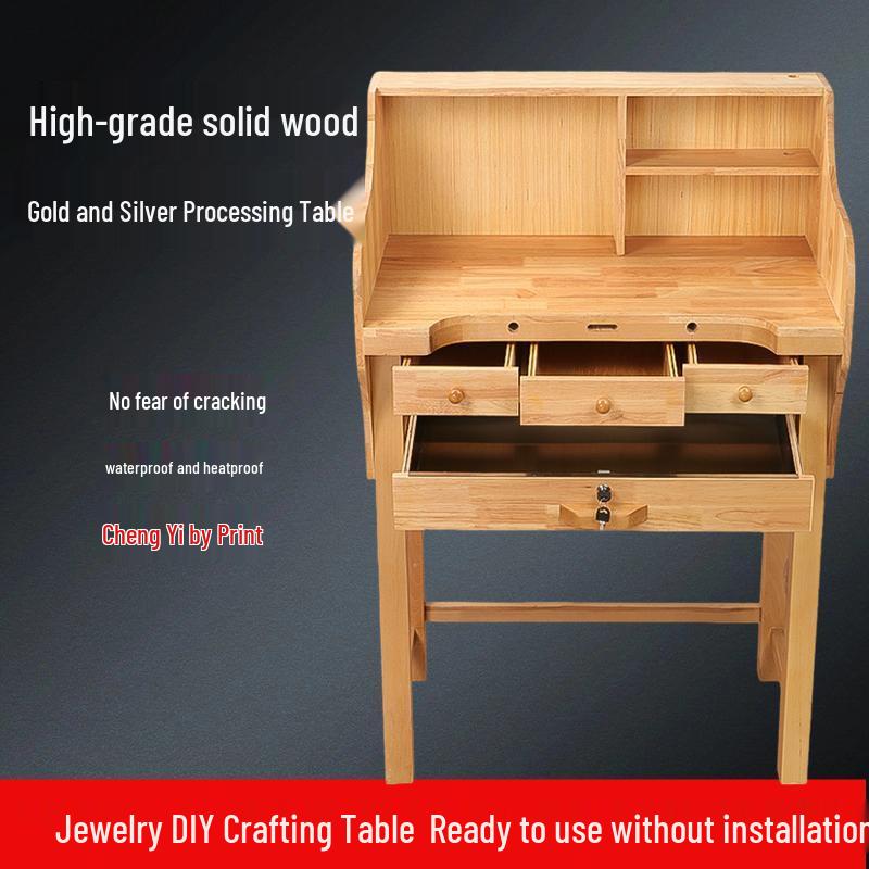 DIY Metalworking & Jewelry Mold Setting Table - Goldsmith s Workbench Solid Wood Metalwork Table Small