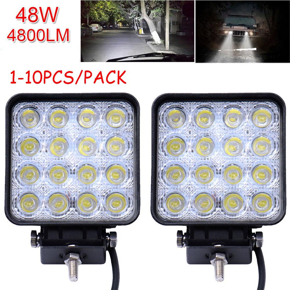 Buy 2pcs Square 48W LED Work Light 12V 24V Off Road Flood Spot Lamp Car ...