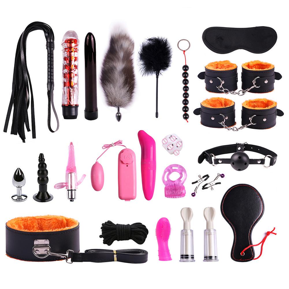 SM Kit 23PCS PU Leather Plush Set Sexy Toy Suit Special Bundled Binding Set.
