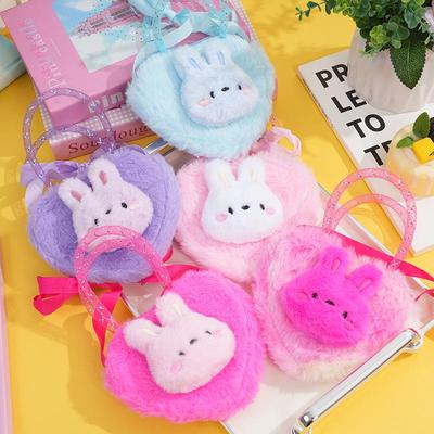 Adorable Bunny Plush Coin Purse & Mini Children's Heart-Shaped Backpack Crossbody Bag