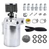 Universally Baffled Aluminum Oil Catch Can Tanks 2-Port Reservoir with Drain Valves Breather Cylinders Filter