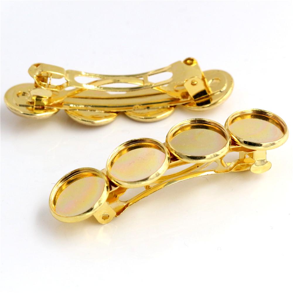 5pcs 12mm with 4 cameo High Quality 6 Colors Plated Copper Material Hairpin Hair Clips Hairpin Base Setting
