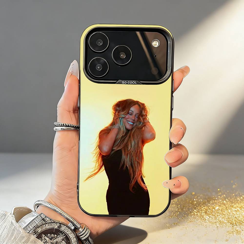 M-Mariah C-Carey Singer Phone Case For iPhone17 16 15 14 13 12 Pro Max Grey Black Matte Laser Metallic Aurora Funda