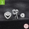 S925 Sterling Silver Love Moissanite Stud Earrings Simple Classic Versatile Heart Stud Earrings