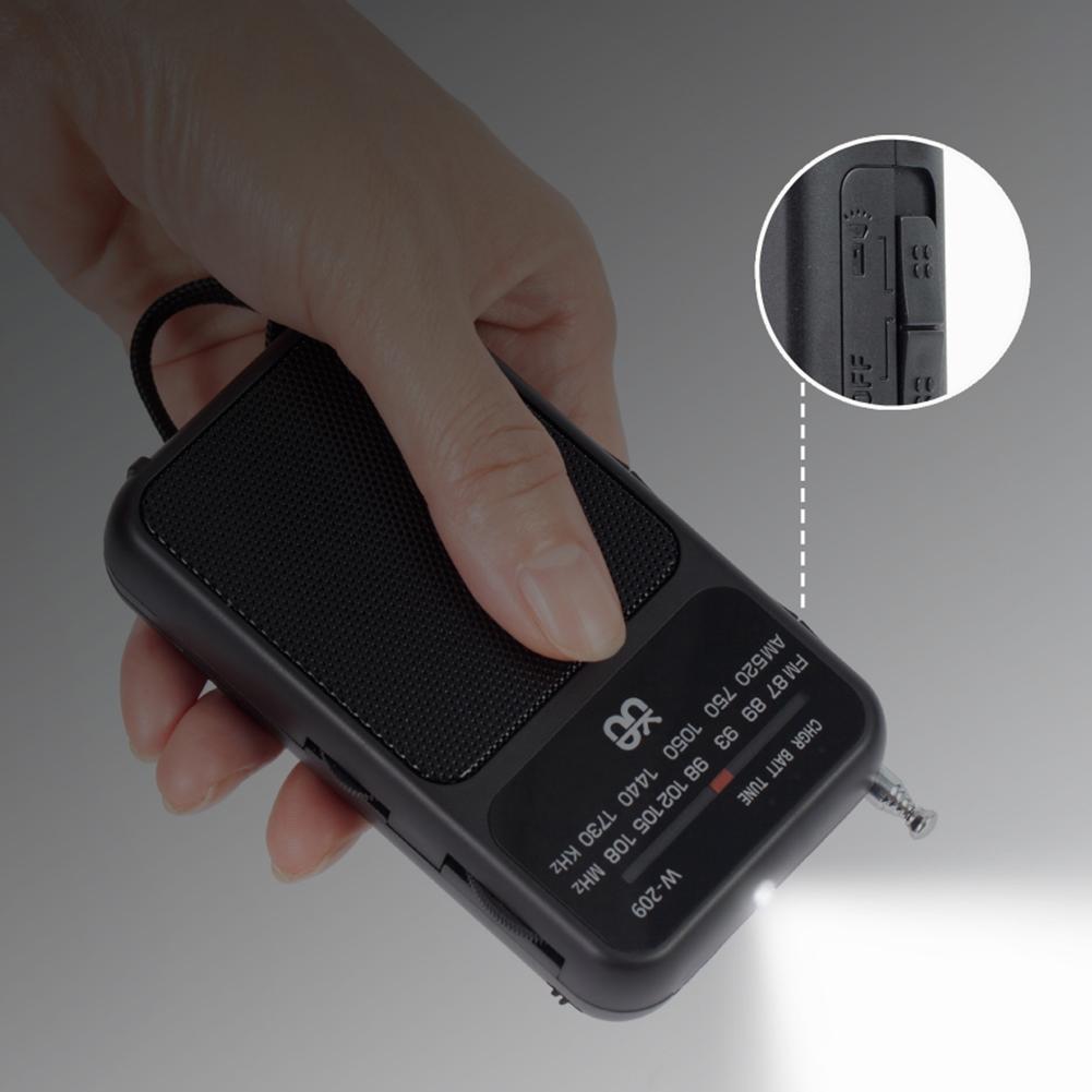 AM FM Stereo Radio Built-in Speaker Radio Player Battery Operated Telescopic Antenna Radio Flashlight with 3.5mm Headphone Jack