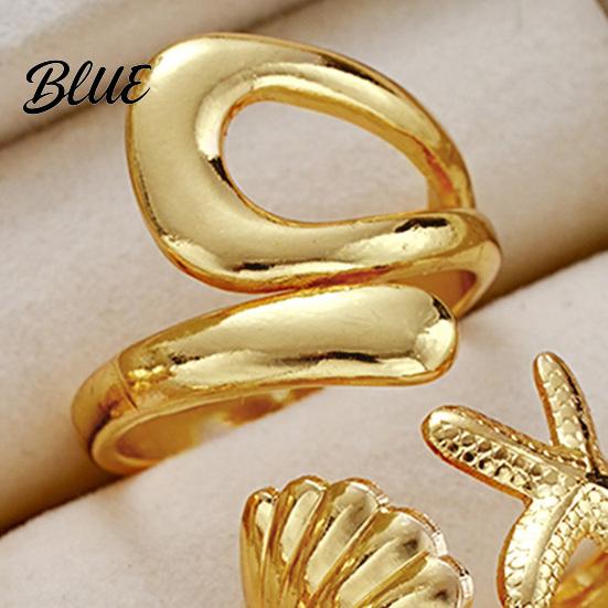 Shell Ring 5Pcs Ocean Beach Men Women Starfish Sea