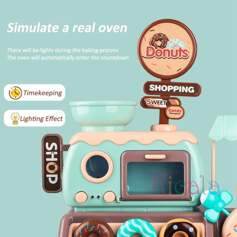 Mini Donut Shop For Kids Pretend Play Food Set Plastic Pretend Play Baking Toys For Children Gift Mini Machine Simulation Toy