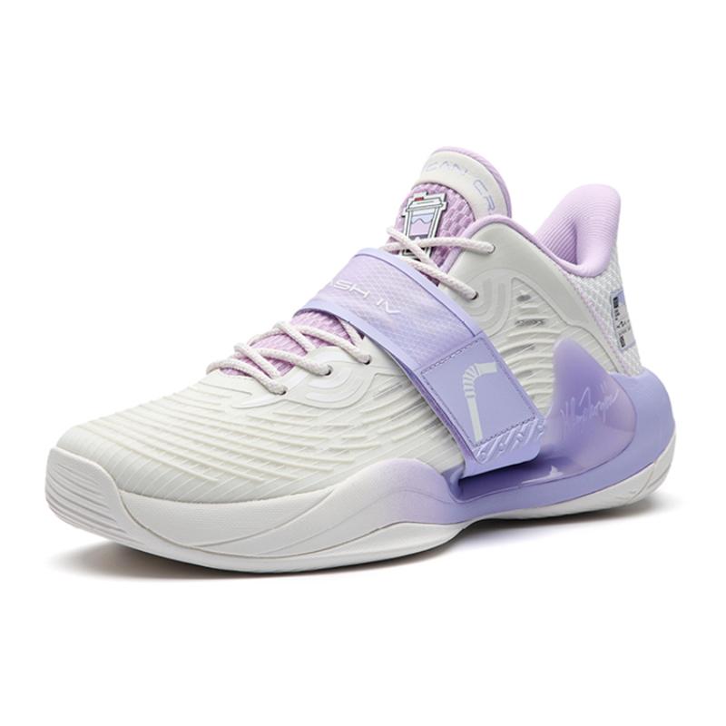 Anta Water Flower 4 Basketball Shoes Men's Low Top Ivory White/Light Pink Purple Sneakers 112231109-1