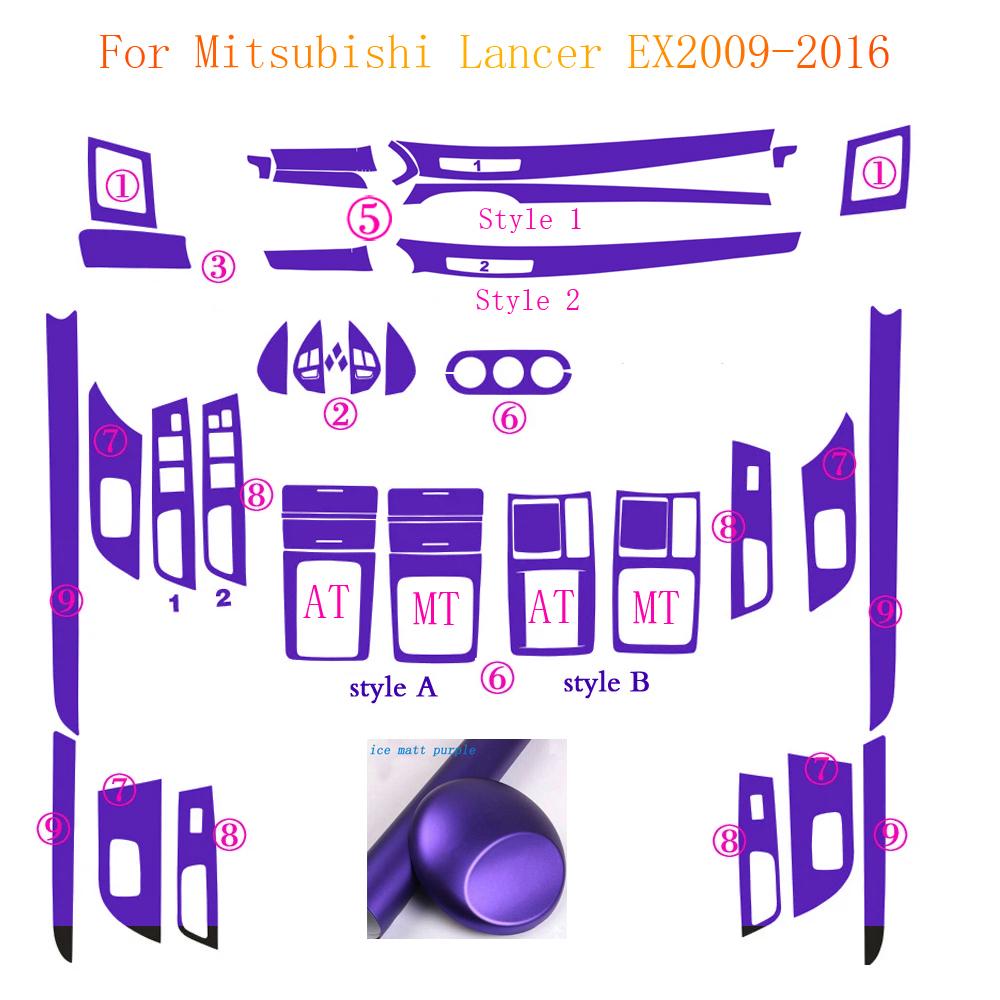 Für Mitsubishi Lancer EX 2009-2016 Innenraum Zentrales Bedienfeld Türgriff Kohlefaser Aufkleber Decals Autostyling Zubehör