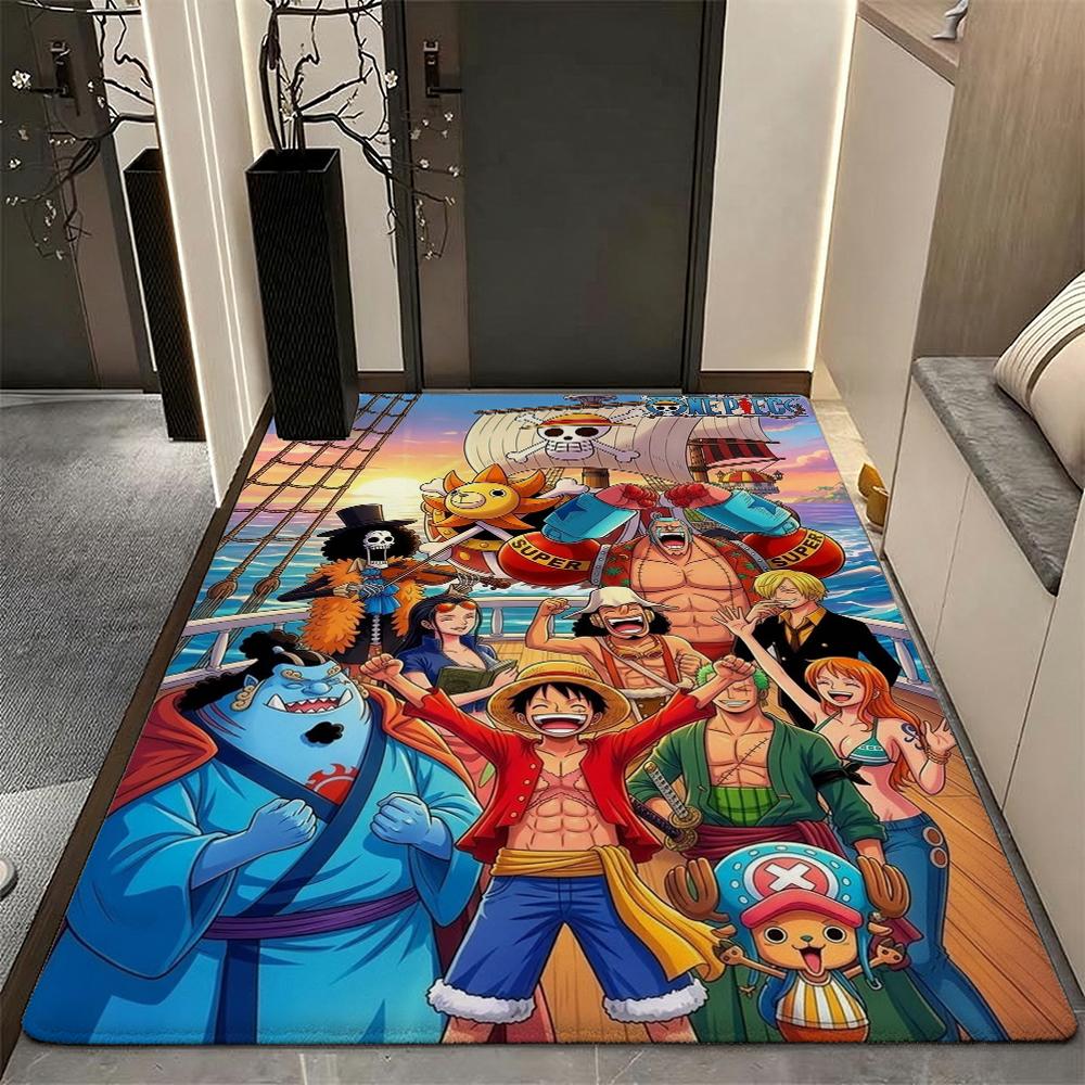 Straw Hat Pirates' Adventure Rectangular Rug Soft Nonslip Carpet For Living Room Play Area Hallway Home Decor Memorial Gift