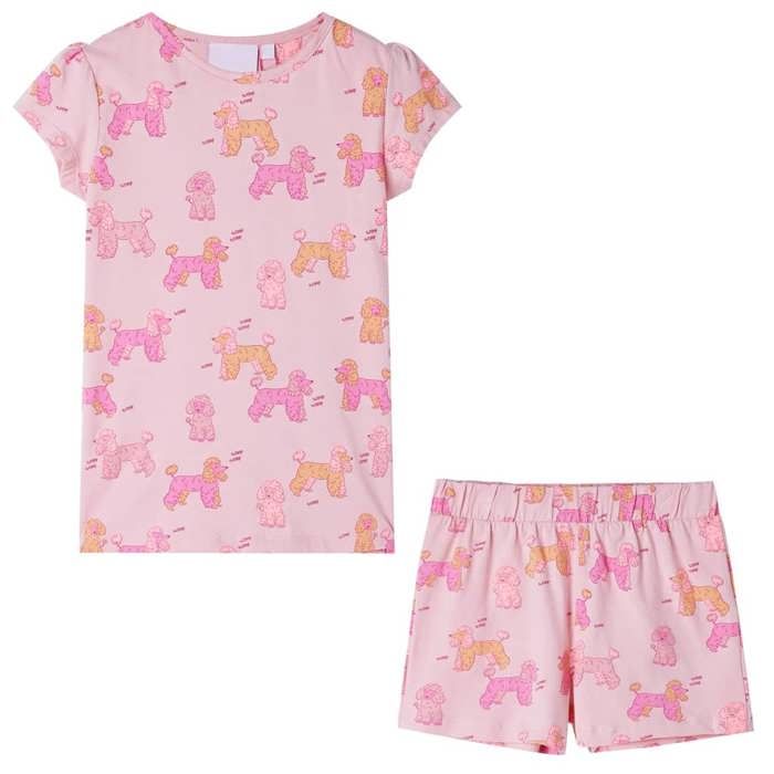 Pyjamas à manches courtes pour enfants rose clair 92/104/116/128/140