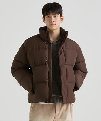 Goose Down Puffer Short Padded Jacket [Baroque Brown]