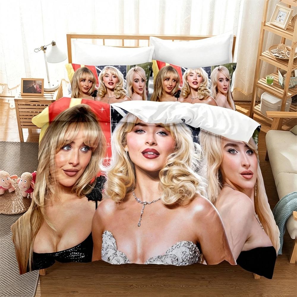 Singer S-Sabrina C-Carpenter Duvet Cover Set Home Style Bedding Soft Laundry Cotton Bed 2/3 Piece Set Student Dormitory Gift