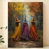 Cappello da Strega Nero a Rete Illuminato di Halloween con Motivo Floreale