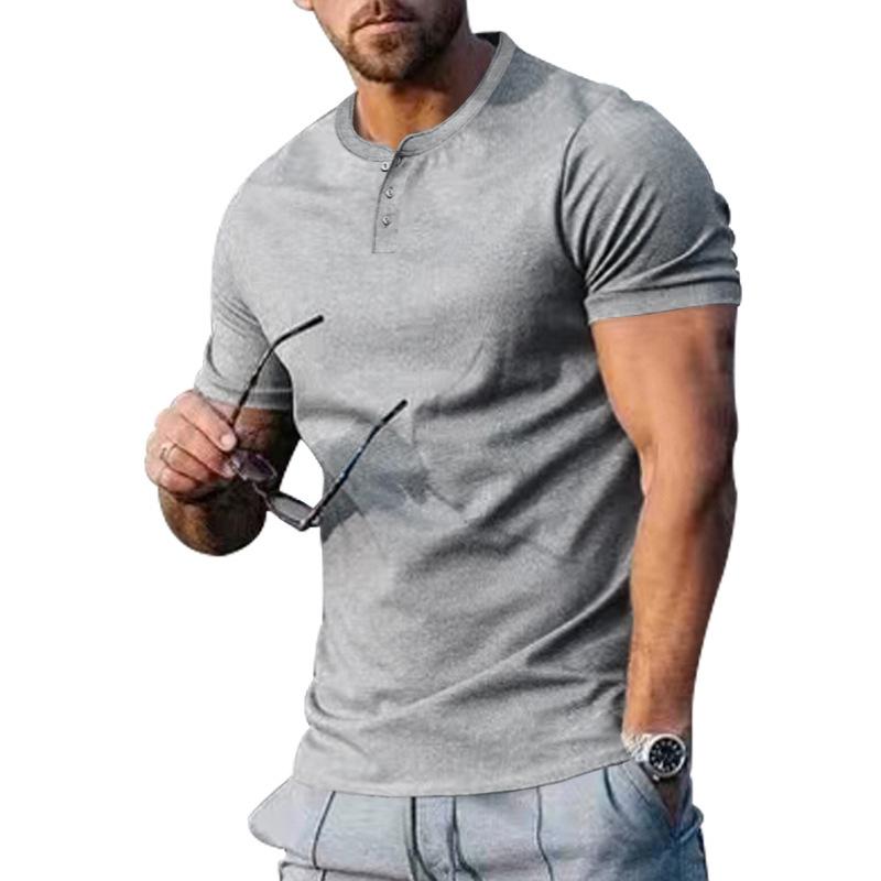 Sommer Neues Herren Kurzarm Rundhals Herren Slim Sportlich Lässig Halbarm T-Shirt Herren