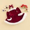 MISOAMISO Santa Santa Christmas Wine Santa Perfect for Christmas Parties and Recitals Children's Dress, Costume, Outfit, Fur, Red, Girls' Dress,