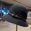 Korean version ins belt knitted breathable sunscreen fisherman hat children autumn travel versatile sunshade dome top hat