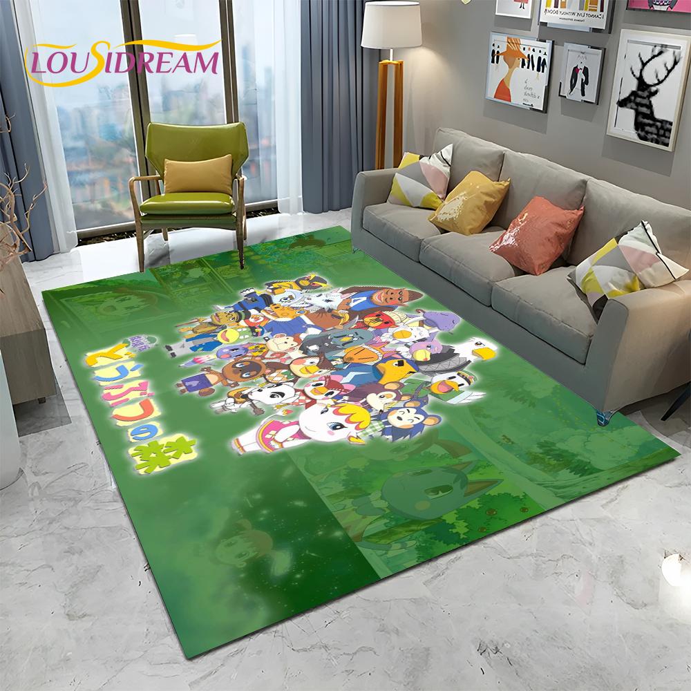 Cartoon Animal Crossing New Horizons Area Rug,Carpet Rug for Living Room Bedroom Sofa Doormat Decor,Kids Play Non-slip Floor Mat