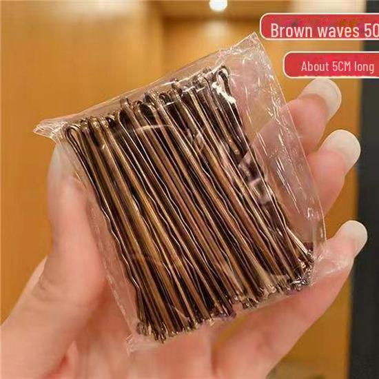 

50 стальных заколок для волос: Прямая, боковая, челка, U-образная, устойчивая к маслу, фиксированные зажимы в сумке для головного убора