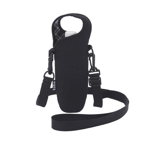 Tone Water Bottle & Mug Bottle Accessory Bottle Cover Shoulder Bag TC-22 (Checked Black)