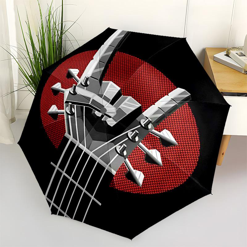1pc guitar headstock Automatic Open,Windproof, Compact Travel Umbrella, Gift for Birthday, Christmast93080