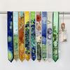 High Grade Hairband Silk Feel Neckerchief Women Scarf Long Skinny Headbands Cute Tie Scarves Luxury Print Bag Scarf For Ladies