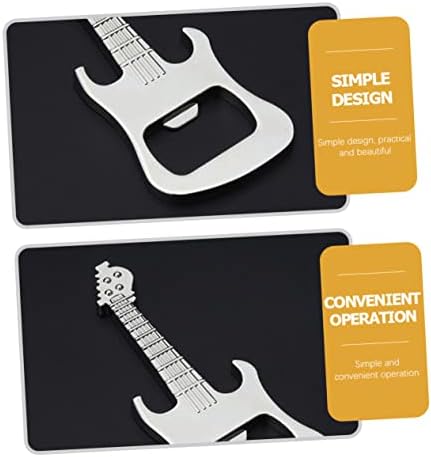 Cabilock 3-in-1 Bottle Opener Set, Guitar Shape Can Opener, Alloy Beer Bottle Opener Gadget, Silver 2-Pack * 3 Sets