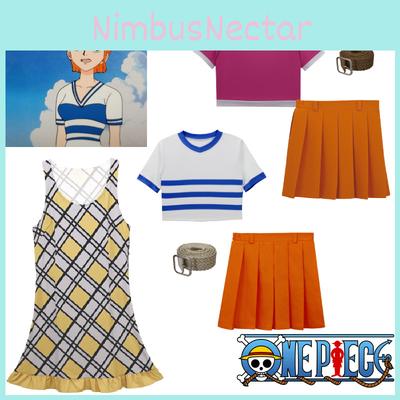 Skutečná verze Cosplay kostým Nami z One Piece pro ženy Roztomilý styl Anime oblečení na Halloween
