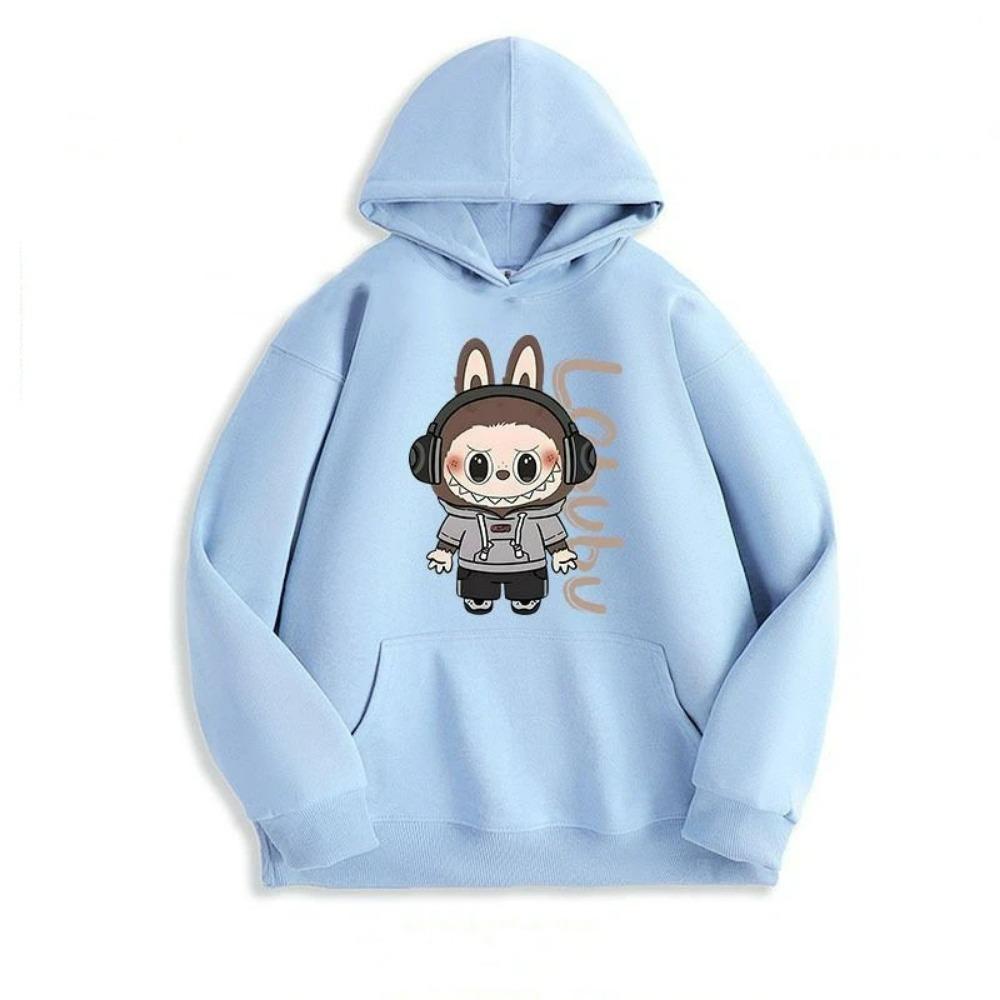 Fashion Men Women's Hoodies Cartoon Labubu Monster Print Pullover Top Casual Sweatshirt Kids Hoodies Clothing