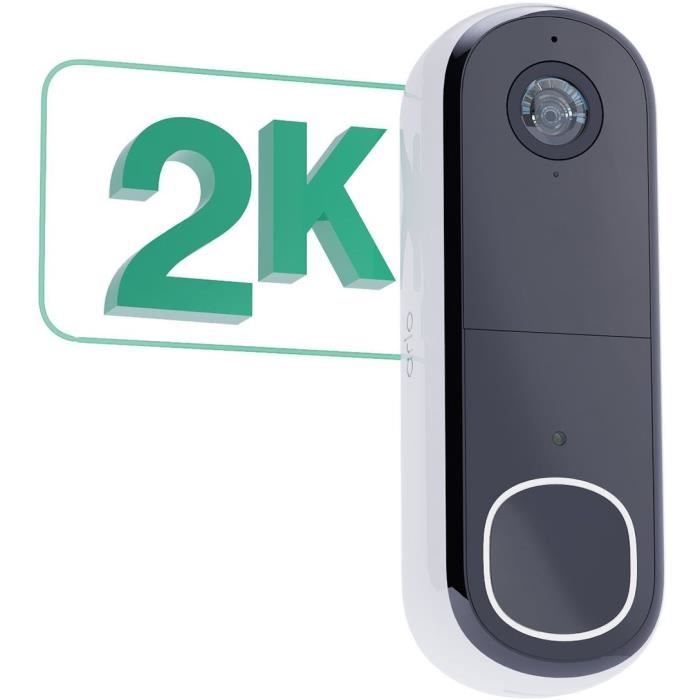Sonnette vidéo - arlo - avd4001-100eus - connexion directe au wi-fi - son de sirène intégré