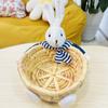 Handwoven Woven Basket Straw Easter Rabbit Decoration Easter Bunny Storage Basket  Sundries