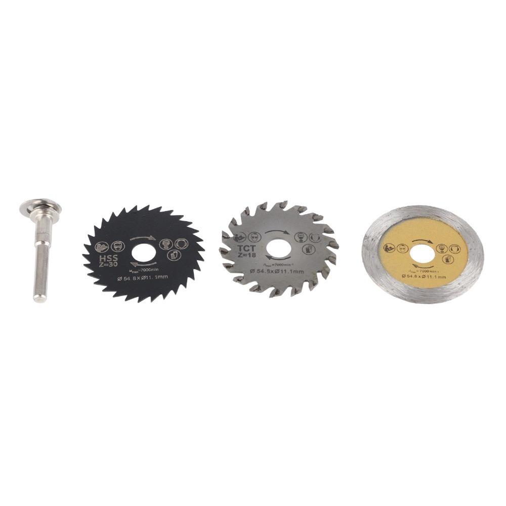 

3pcs 54.8mm Diameter Mini Circular Saw Blade With Mandrel HSS Rotary Tool Saw Blade 11.1mm Bore Saw Disc Wheel