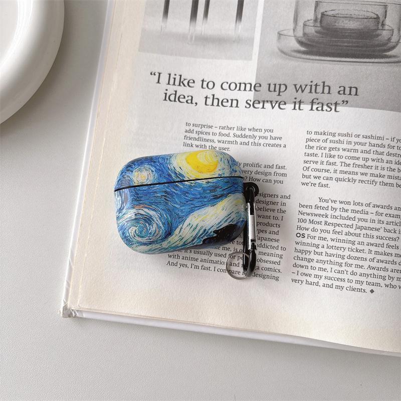 Van Gogh Oil Painting Case for AirPods 4 Cover Headphone Earphone Charging Bag Para AirPod 2 3 4 Pro Air Pods Aesthetic Designer
