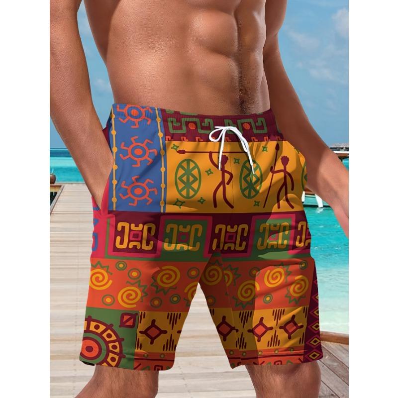 Summer Men's Lightweight Breathable 3D Printed Beach Shorts Summer Casual Swimwear for Outdoor Activities