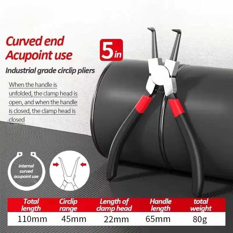 5-In Circlip Pliers Retaining Ring Pliersfor Removing Installing Puller Locking Rings ShaftsNeedle nose Pliers