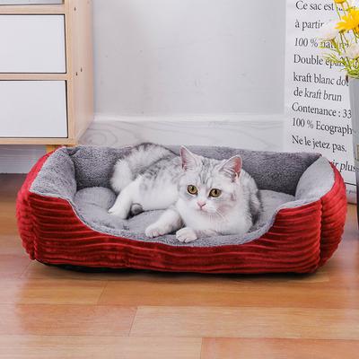 Letto per gatti Letti per cani Cuccia per animali domestici Cuccia quadrata in peluche Cuscini per letto calmante per cani di taglia media e piccola Accessori per animali domestici