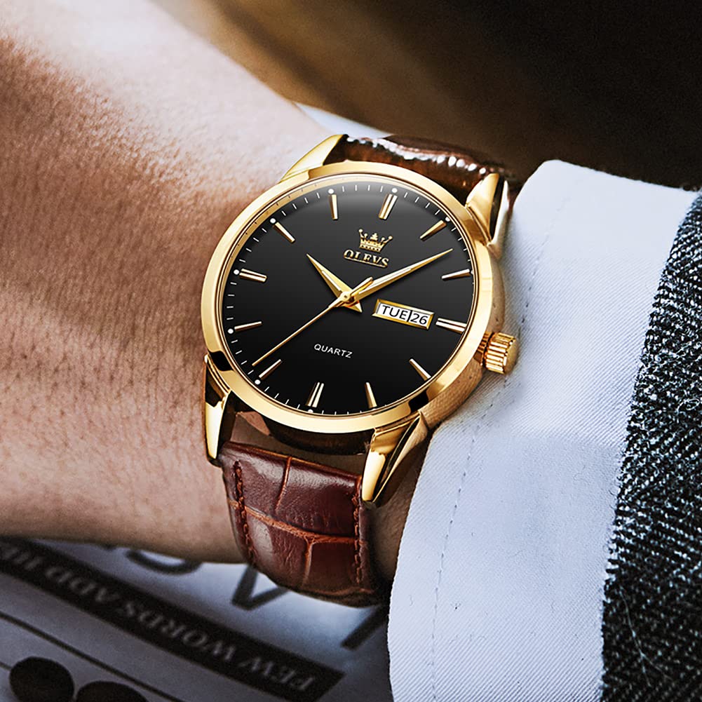 Business Leather Calendar Best Gift for Men Men's Wristwatch, Watch, Clock, Band, Stylish, Waterproof, Display, Luminous,