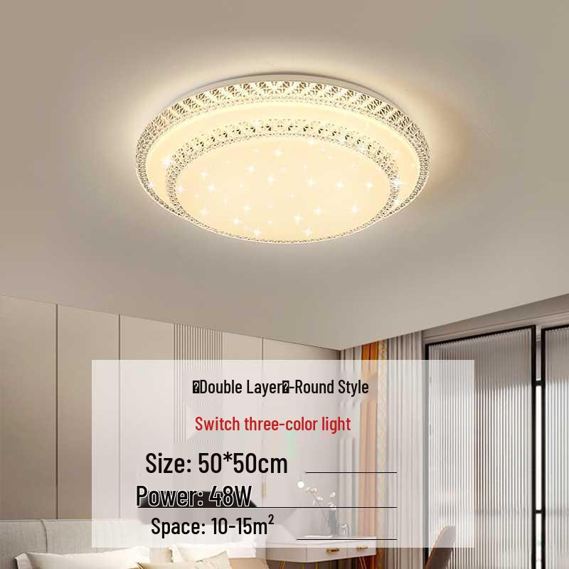 Modern Faux Crystal Round Ceiling Lamp Fixture for Living Room or Bedroom