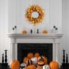 TEMPUS 22inch Thanksgiving Daisy Grain Wreath Autumn Harvest Wreath Eucalputs Leaves with Berries Wreath Fall Decor Front Door Indoor or Outdoor Wall
