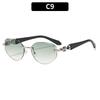European and American frameless trimmed fashion polygon women's sunglasses personalized sunglasses street photography travel sunglasses