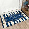 Nautical Sailor Door Mat for Entrance Hallway Blue White Ship Wheel Boat Theme Decorative Indoor Porch Floor Mat 40x60cm
