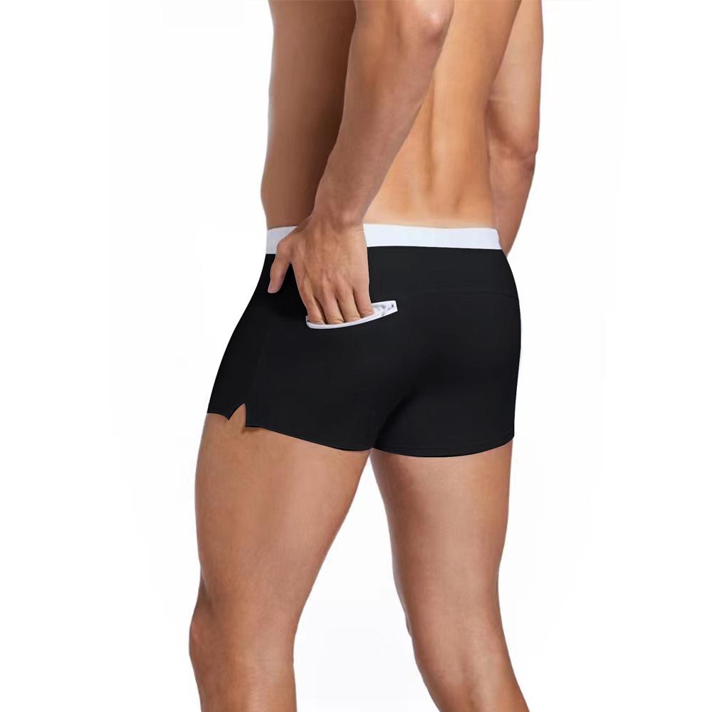2026 Men's Solid Color Anti-See-Through Quick-Drying Sports Shorts with Drawstring