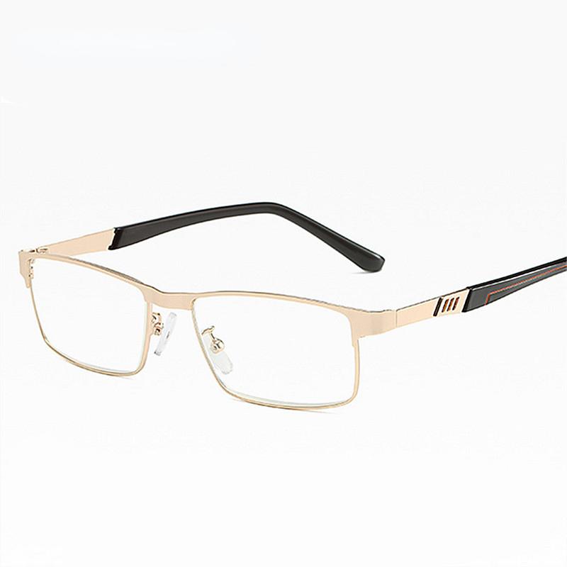 

Men S Reading Glasses Classic Blue Light Blocking Hyperopia Eyeglasses Retro Metal Square Frame Farsighted Eyewear +1.0 To +4.0 +1.0