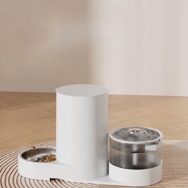 Dozator Electric de Apă pentru Animale de Companie Hrănitor Automat Capacitate Mare Separare Uscat și Umed Hrănitor de Apă Apă și Hrană Integrate Apă de Băut pentru Pisici și Câini