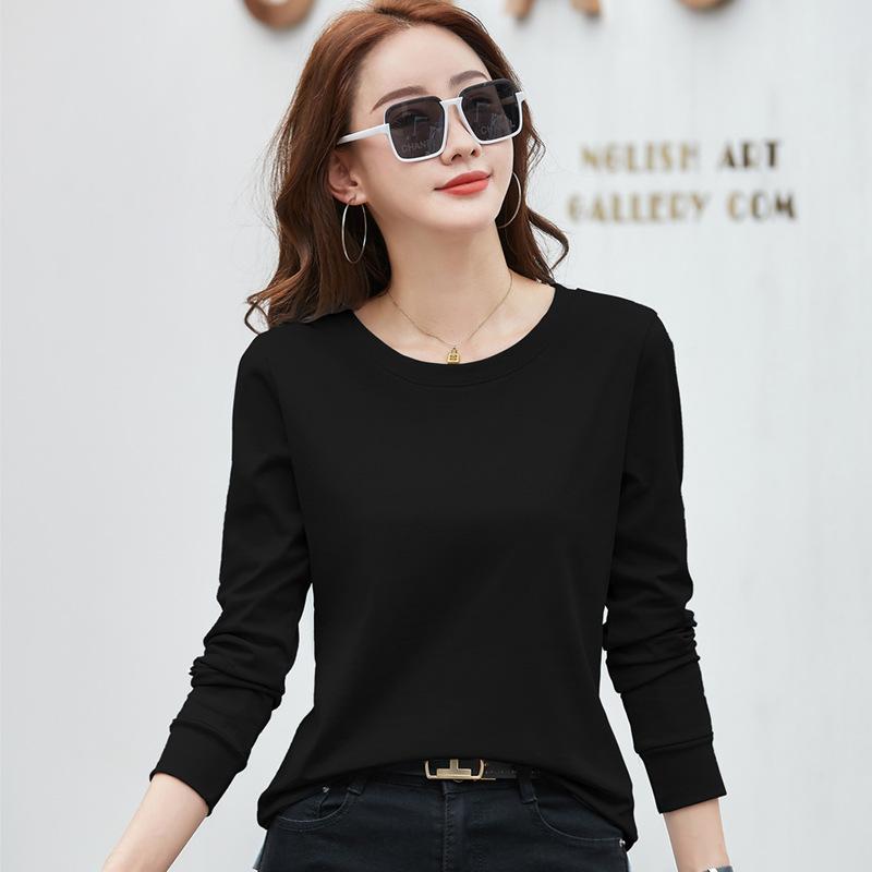 Long-sleeved T-shirt For Women, Loose And Slim, Spring And Autumn New Fashion Simple Bottoming Shirt, Thin Top That Can Be Worn Outside