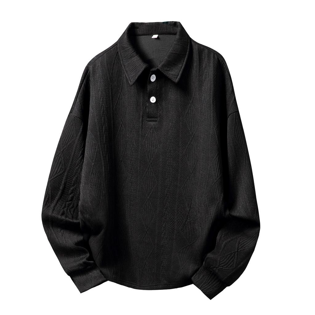 Men's Knit Polo Long Sleeve Sweaters Collared Polo Sweater Casual Dress Pullover Golf Sweaters Knitted Polos V Neck Button Pullover Sweaters for Men