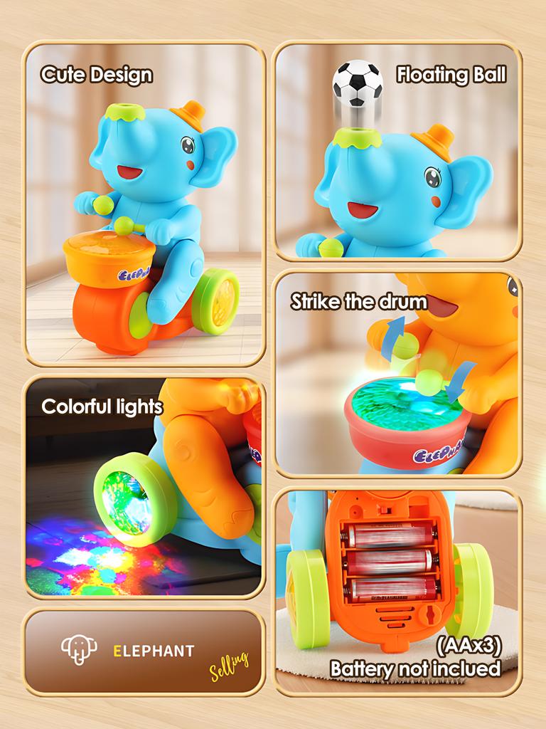 1pc Humorous Elephant Toy carElectronic Suspended Blowing Ball Pet Playthings Featuring Sound Light Designed for Boys Girls Xmas Present